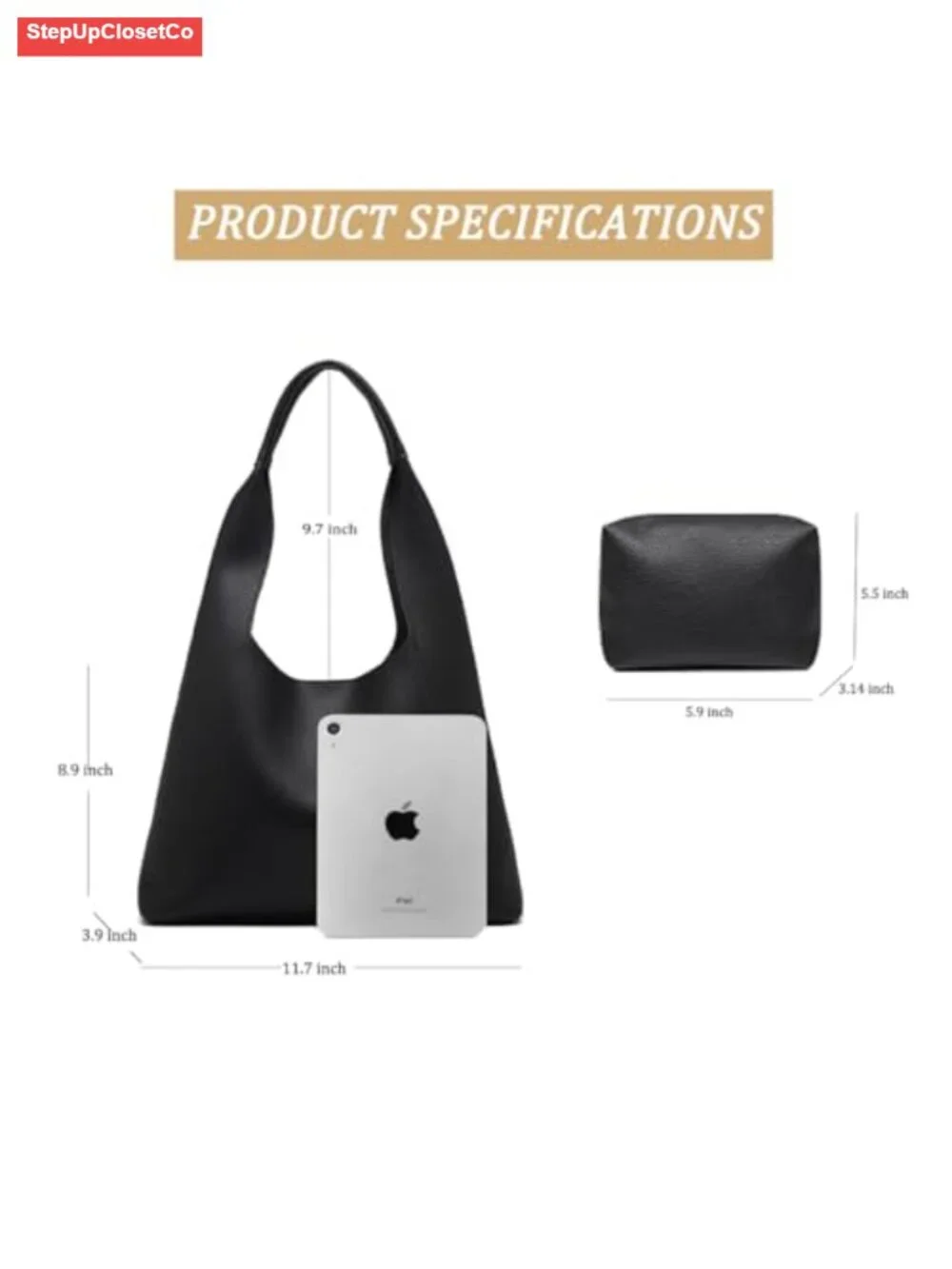 Slouchy Hobo Tote Bags for Women Retro PU Leather Shoulder Handbag Large
